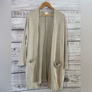 DONNI. Open Front Lightweight Ribbed Sweater Coat Cardigan
